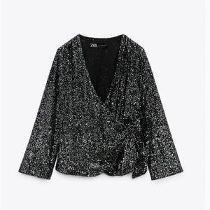 Never worn Zara sequin blouse